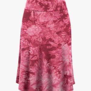 Tie-Dye A-Line Midi Skirt - Pink